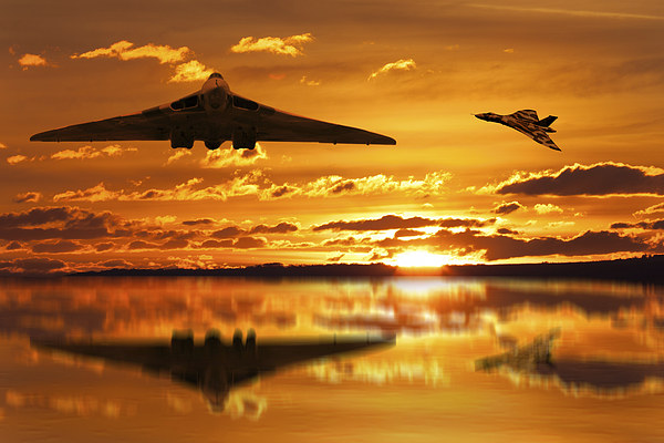 Vulcan Bomber Sunset Picture Board by Oxon Images