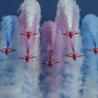 Buy canvas prints of Red Arrows roll out by Oxon Images