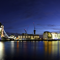 Buy canvas prints of The Shard and Tower Bridge by Oxon Images