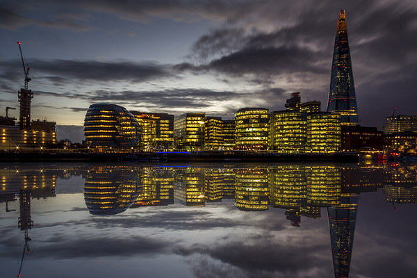 The Shard reflected Picture Board by Oxon Images