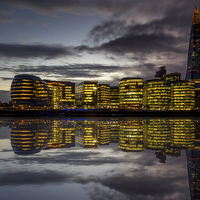 Buy canvas prints of The Shard reflected by Oxon Images