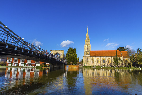 Marlow Bridge and Church Picture Board by Oxon Images