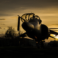 Buy canvas prints of Harrier T4 at Sunset by Oxon Images