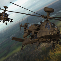 Buy canvas prints of AH64 AAC Apache in flight by Oxon Images