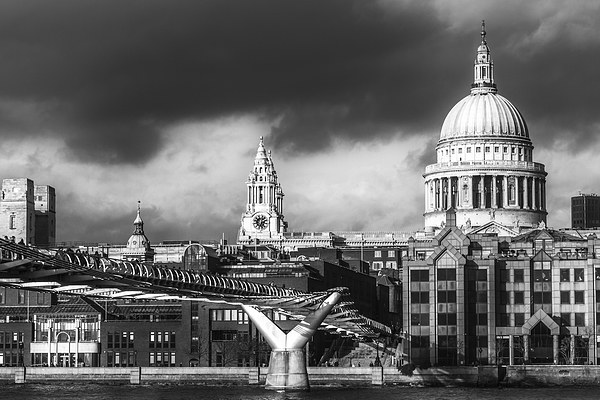 St Pauls Black and White Picture Board by Oxon Images