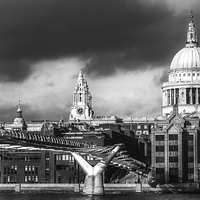 Buy canvas prints of St Pauls Black and White by Oxon Images