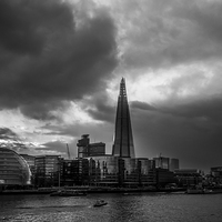 Buy canvas prints of The Shard Black and White by Oxon Images