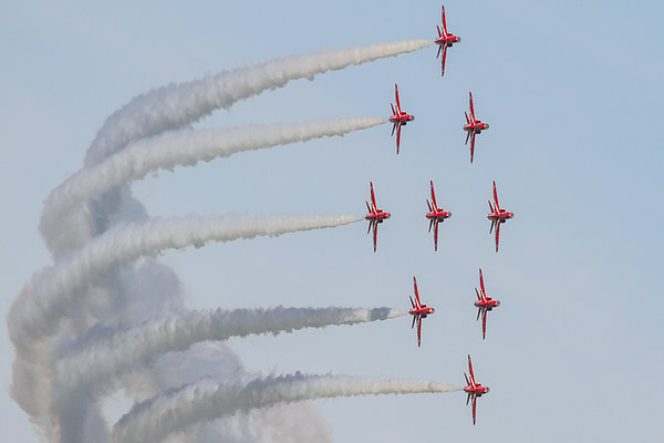 Red Arrows diamond Nine Picture Board by Oxon Images