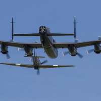 Buy canvas prints of Lancaster and Hurricane by Oxon Images