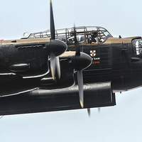 Buy canvas prints of  BBMF Lancaster Bomber at RIAT 2014 by Oxon Images