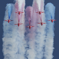 Buy canvas prints of Red Arrows Duxford by Oxon Images