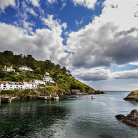 Buy canvas prints of  Polperro Harbour Cornwall by Oxon Images