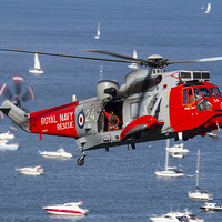 Buy canvas prints of  Royal Navy Sea King SAR by Oxon Images