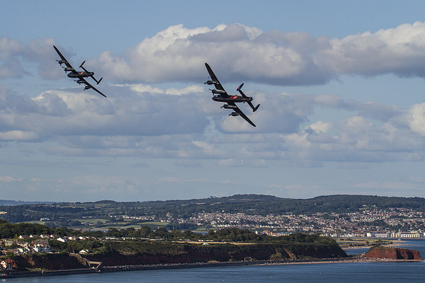  Lancaster Bombers over Dawlish Picture Board by Oxon Images