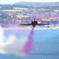 Buy canvas prints of Red Arrow at Dawlish air show  by Oxon Images