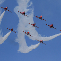 Buy canvas prints of  Red Arrows at Dawlish by Oxon Images