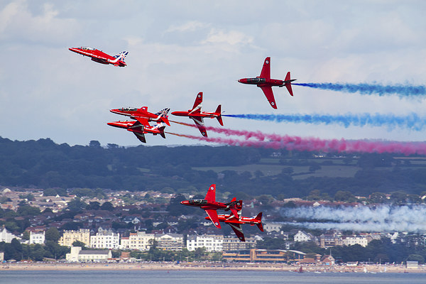  Red Arrows Break at Dawlish Picture Board by Oxon Images