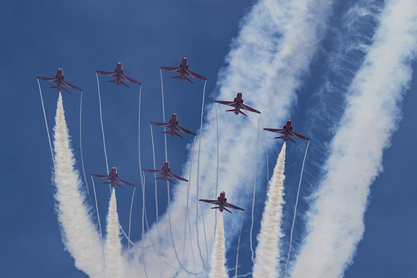  Red Arrows Duxford 2014 Picture Board by Oxon Images