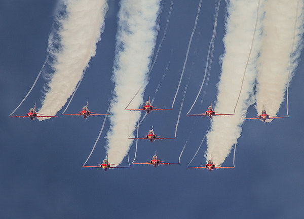  Red Arrows at Duxford 2014 Picture Board by Oxon Images