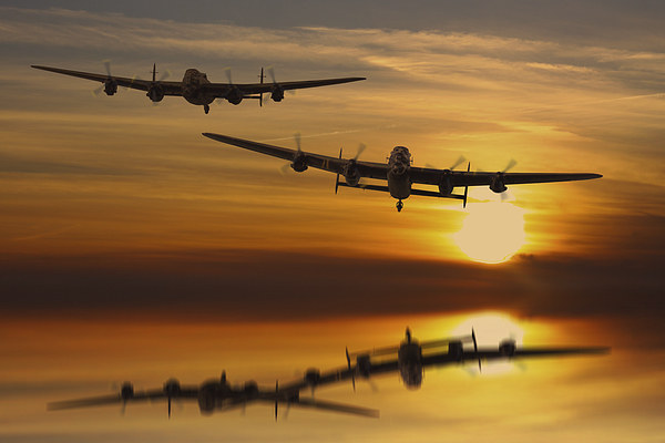 Lancaster Bombers make Landfall Picture Board by Oxon Images