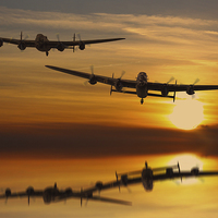 Buy canvas prints of Lancaster Bombers make Landfall by Oxon Images