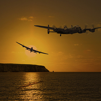 Buy canvas prints of  Lancaster over the Cornish Coast by Oxon Images