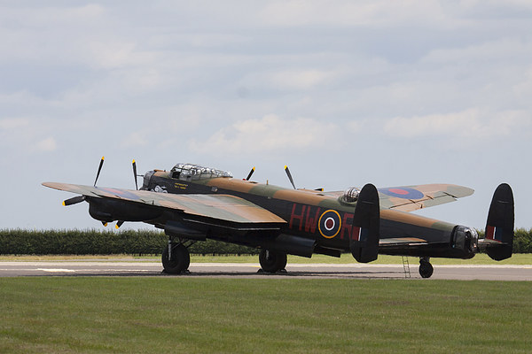  Lancaster Bomber at Waddington Picture Board by Oxon Images
