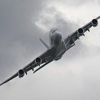 Buy canvas prints of Airbus A380 Farnborough by Oxon Images