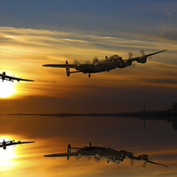 Buy canvas prints of  Lancasters make Landfall over Brighton by Oxon Images