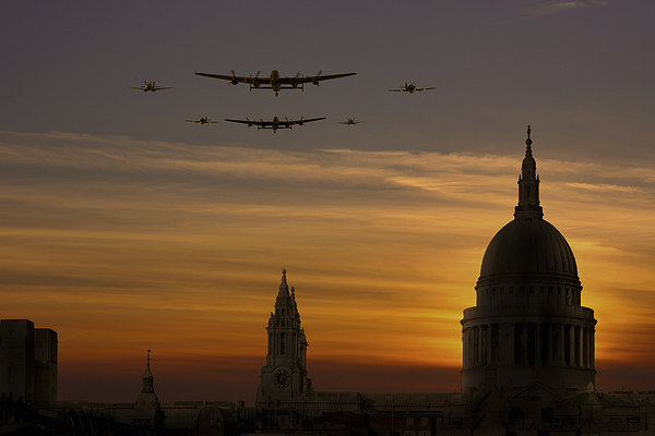BBMF Sunset over St Pauls Picture Board by Oxon Images