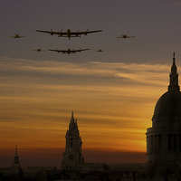 Buy canvas prints of BBMF Sunset over St Pauls by Oxon Images