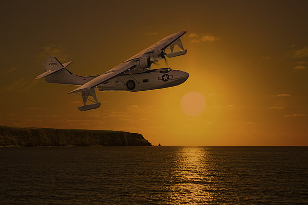  PBY Catalina sunset Picture Board by Oxon Images