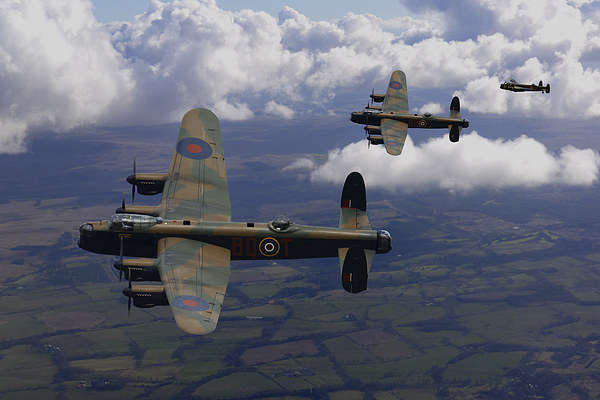  Lancaster Bombers return Picture Board by Oxon Images