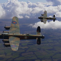 Buy canvas prints of  Lancaster Bombers return by Oxon Images