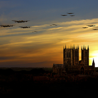 Buy canvas prints of  Bomber County Sunset by Oxon Images