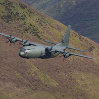 Buy canvas prints of   C130 Hercules low level by Oxon Images