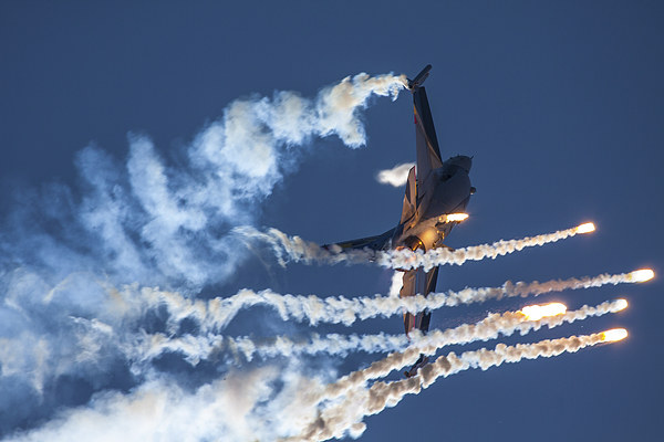  Belgian F16 firing flares Picture Board by Oxon Images