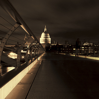Buy canvas prints of  St Pauls cathedral at night by Oxon Images