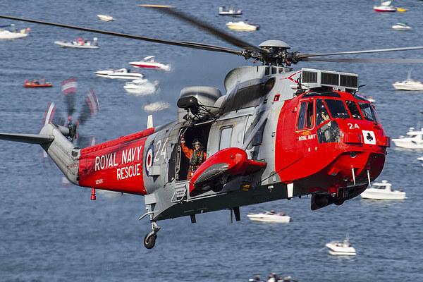  Royal Navy Sea King rescue Helicopter Picture Board by Oxon Images