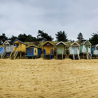 Buy canvas prints of Wells beach huts by Oxon Images