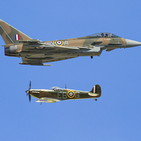 Buy canvas prints of Battle of Britain Synchro Pair RIAT 2015 by Oxon Images