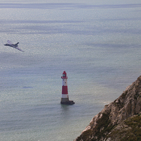 Buy canvas prints of  Vulcan XH558 at Beachy Head by Oxon Images
