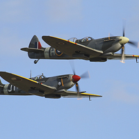 Buy canvas prints of Battle of Britain Spitfire duo by Oxon Images