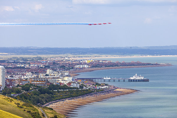  Red Arrows arrival over Eastbourne Picture Board by Oxon Images