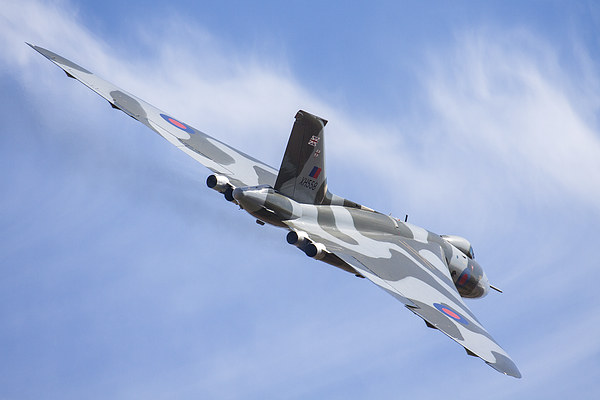  Vulcan and wispy clouds at Duxford Picture Board by Oxon Images