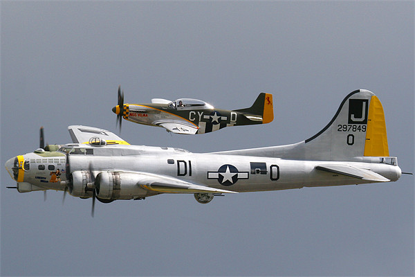 B17 and P51 Mustang Picture Board by Oxon Images