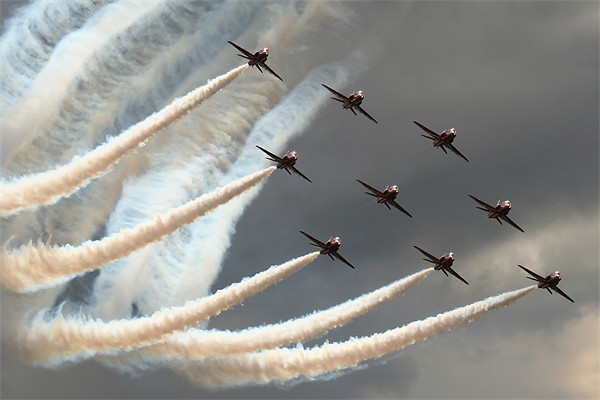 Red Arrows 3 Picture Board by Oxon Images