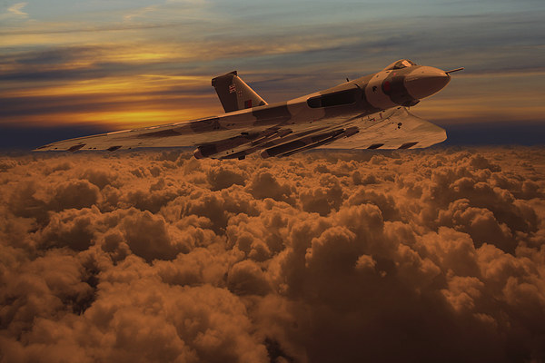  Vulcan Bomber XH558 sunset Picture Board by Oxon Images