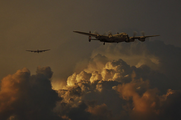 Lancasters above the storm  Picture Board by Oxon Images