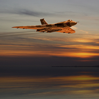 Buy canvas prints of Sunset Vulcan Bomber by Oxon Images